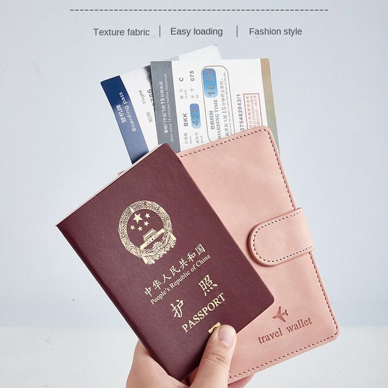 휴대용 가죽 RFID 여권 거치대, 초박형 방수 RFID 지갑, 다기능 여권 가방
