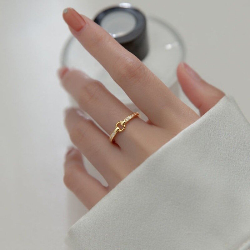 VIVILADY-anillo redondo de Plata de Ley 925 con personalidad geométrica para mujer, joyería fina a la moda, envío directo