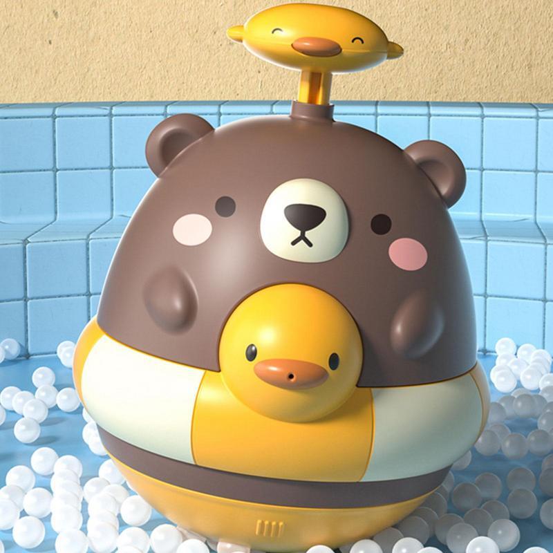 Giocattoli da bagno per bambini Press Spray Water Floating Rotation Duck Sprinkler Shower Game per bambini regali per bambini nuoto bagno