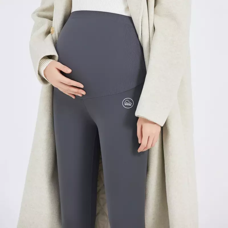 Hohe Taille schwangerschaft Leggings Dünne Mutterschaft kleidung für schwangere frauen Bauch Unterstützung Gestrickte Leggins Körper Shaper Hose