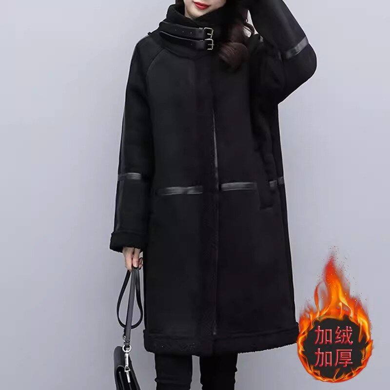 5XL Large Size Wome Autumn Winter Plush Thicken Fur Jacket Long Warm Parkas High-quality Female Double-faced Fur Coat Overcoat