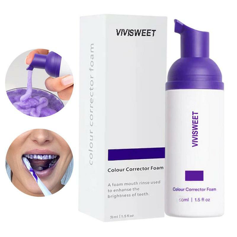 50ml Zahnpasta lila Farbe Korrektor Zahnpasta für Zähne weiß aufhellende Zahnpflege Zahnpasta reduzieren Vergilbung Tropfen Schiff