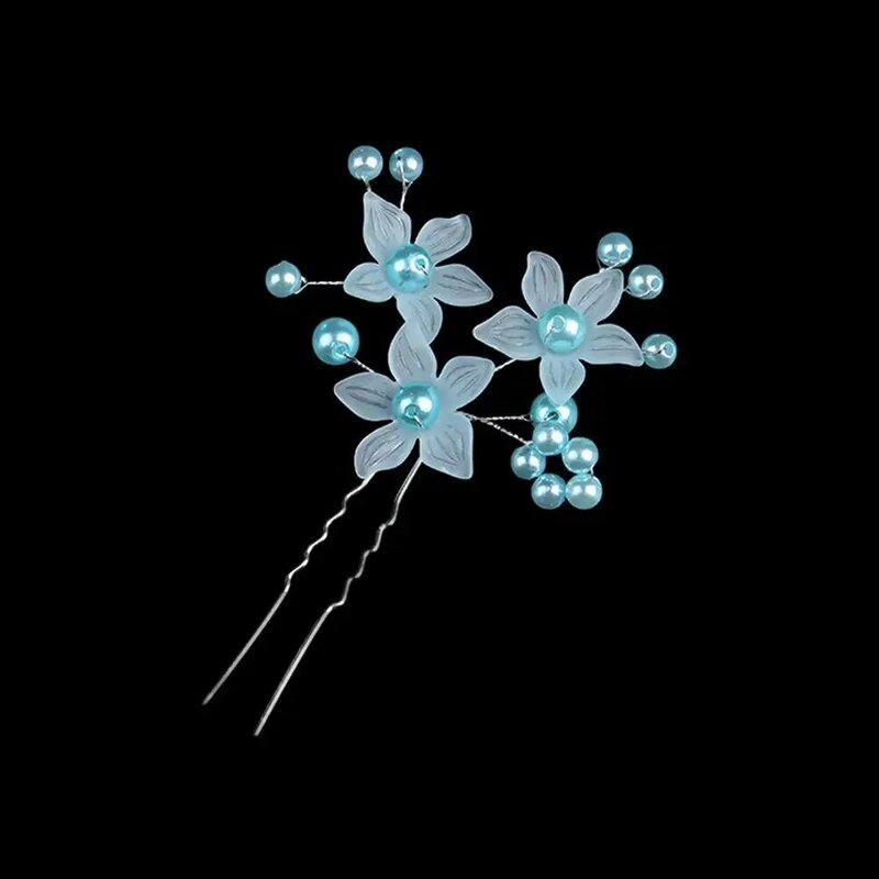 여성용 꽃 머리핀 스틱, 웨딩 신부 진주 클립, U 머리핀 디자인, 헤어스타일 꽃 머리 머리핀, 프로스트 도구 H7N1, 1 개
