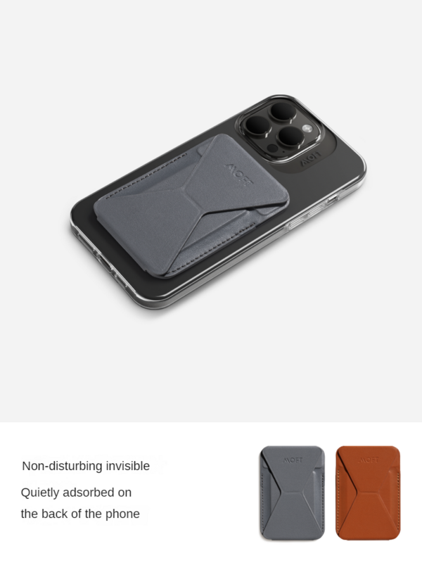 Oryginalny zatrzaskowy stojak na telefon i portfel Magnetyczna torba na karty Uchwyt na telefon komórkowy Krawędź karty do iPhone'a 14/13 Pro Max Bezprzewodowe ładowanie