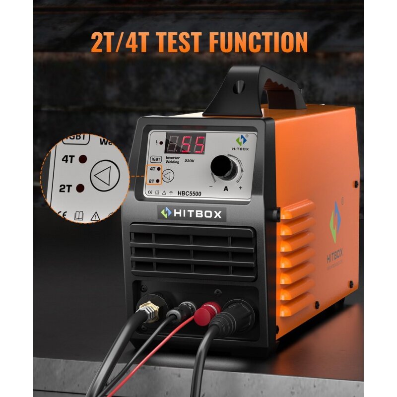 Hitbox plasma cutter 55amp, high frequency non-touch pilot arc air plasma cutting machine with 110V/220V dual voltage digital di