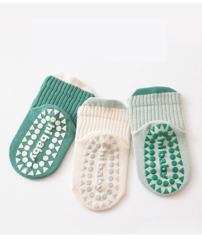 3 paia/lotto calzini antiscivolo per bambini primavera estate calzini da pavimento per bambini calzini per neonato in cotone antiscivolo per neonato