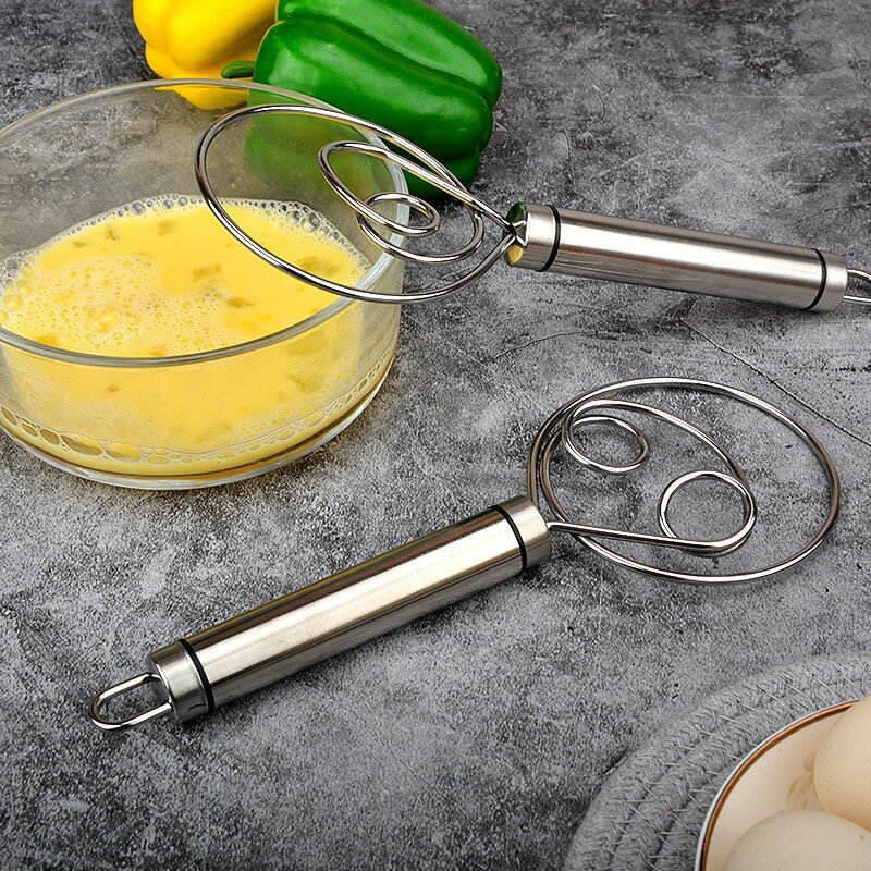 Stainless Steel Dough Whisk Egg Mixer Hand Mixer Artisan Blender For Bread Pastry Danish Dough Hand Mixer Kitchen Baking Tools