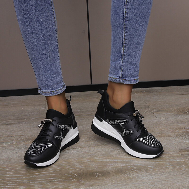 2022 أحذية رياضية للنساء موضة أحذية نسائية مبركن أحذية عادية الدانتيل يصل بلينغ أحذية النساء العلامة التجارية الجديدة أحذية نسائية Zapatos Mujer