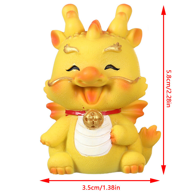 Estatuilla de Mini dragón del zodiaco chino, estatua de resina, adornos de escritorio para el hogar, regalo, decoración del salpicadero del coche, 2024 años