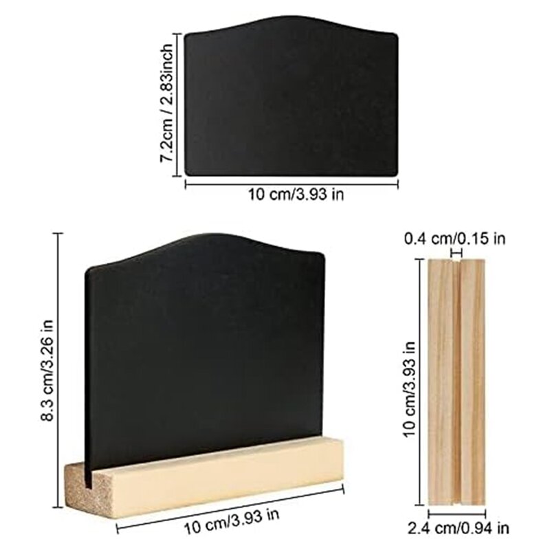Mini Quadro Com Stands, Notas De Cozinha, Placas De Giz, Pequeno Quadro-negro, Message Tabletop, 10x7,2 cm, 12 Pacotes