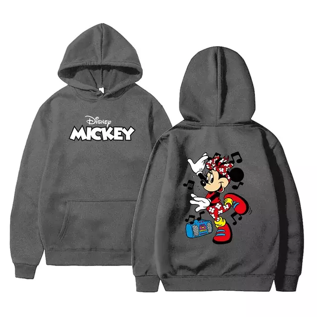 Disney-Sudadera con capucha de Mickey y Minnie Mouse para hombre y mujer, suéter con capucha para estudiante, sudaderas Hoddie de Hip Hop, 2024