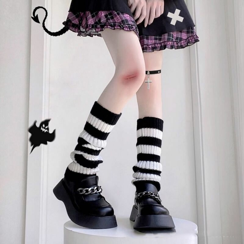 Lolita kaus kaki hangat untuk wanita, sarung legging penghangat kaki berbulu kasual musim dingin Cantik