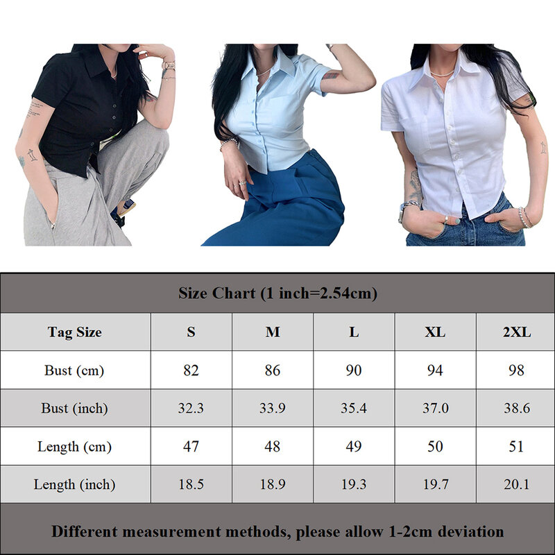 Sexy Frauen Deeptown weiße Bluse grundlegende Kurzarm Crop Shirts koreanische Mode adrette Stil Arbeits kleidung Büro-Look Sommer Tops