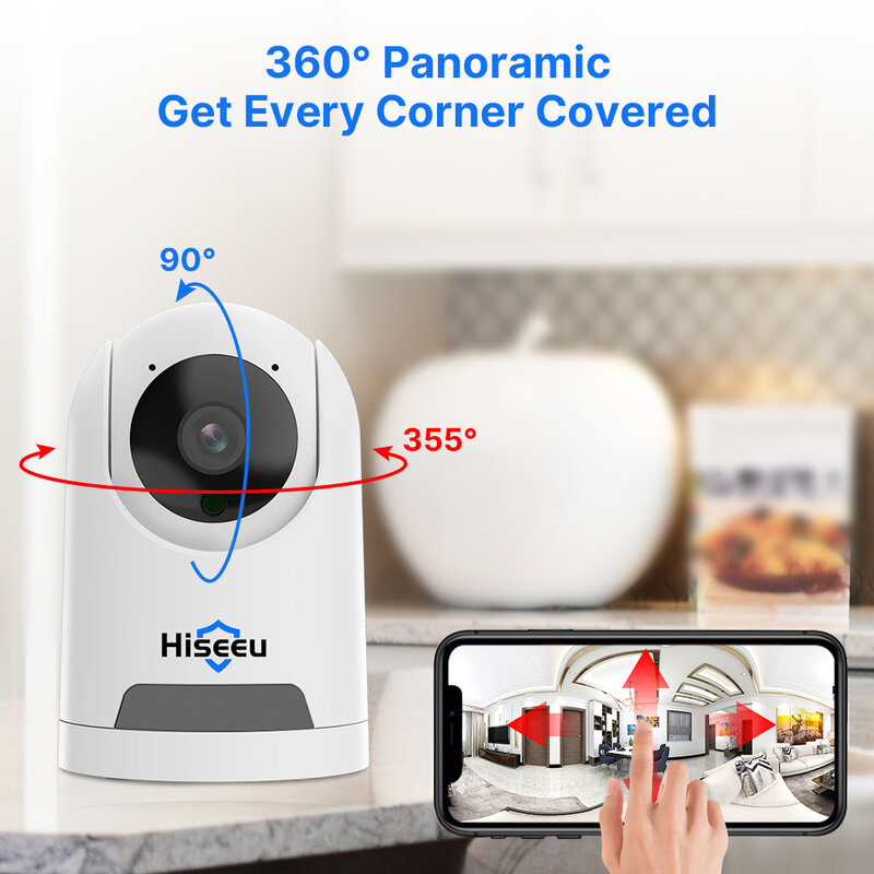 Hiseeu 2k 4mp ptz IP-Kamera WiFi drahtlose Smart Home Sicherheits überwachungs kamera Zwei-Wege-Audio Baby Haustier Monitor Video aufzeichnung
