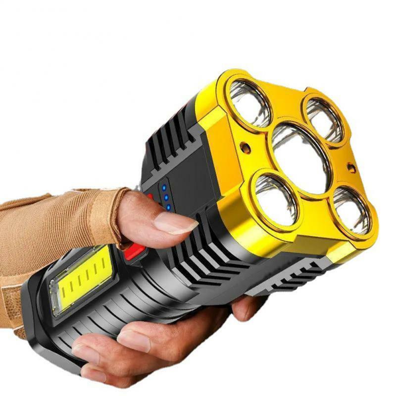 2PCS Super Bright Flashlight Ultra Powerful Led Light Rechargeable Side Light 5LED Outdoor Adventure Flashlight For