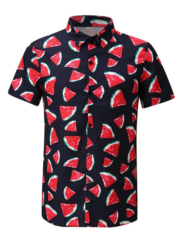 Men's Shirts 3D Print Dense pattern Design Fashion Button Short Sleeve Lapel Streetwear Hawaiian Blouse shirts for men Summer