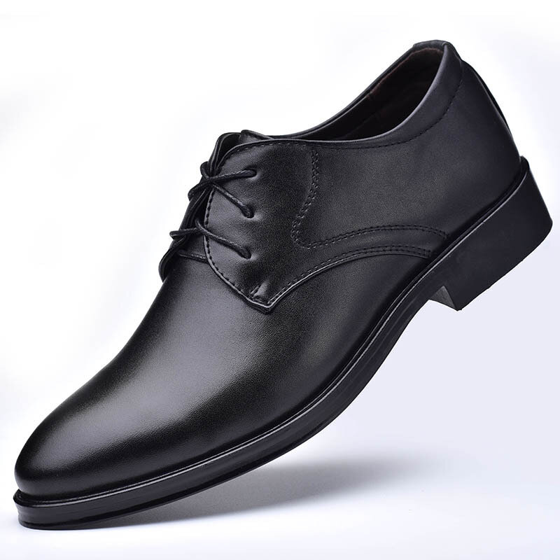Мужская обувь, кожаная обувь, деловые классические туфли, универсальная Повседневная амортизирующая износостойкая обувь для мужчин