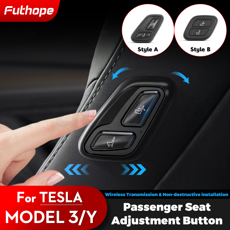 Futhope tombol saklar nirkabel penyesuaian kursi Copilot untuk Tesla Model Y 2021-2024 Remote Control Co-pilot Upgrade reparasi