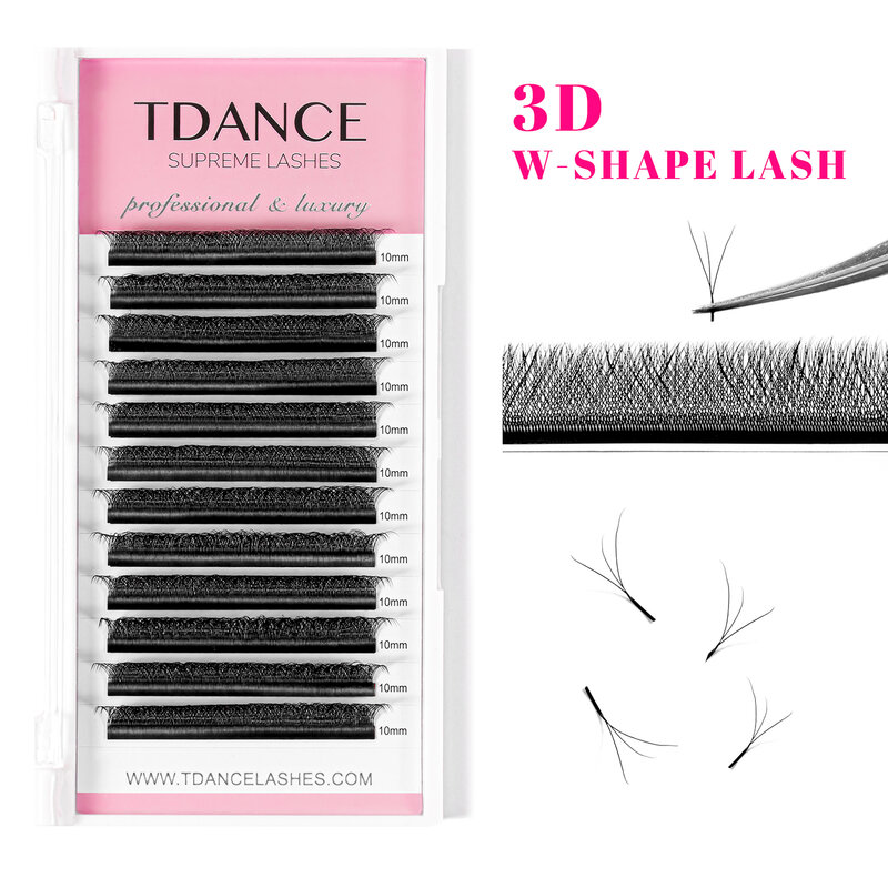TDANCE 3D 4D 5D 6D Premade Fans Eyelash Extension W Style Faux Mink Natural Soft Bloom Lash Automatic Flowering Volume Eyelashes