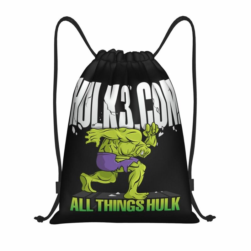 Mochila personalizada do cordão do Hulk do super-herói, saco do esporte do Gym, saco portátil do treinamento, mulheres e homens