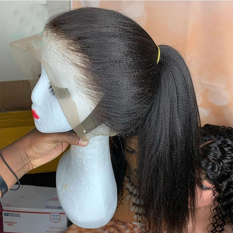 Женский длинный парик Yaki без клея, плотность 180, 26 дюймов