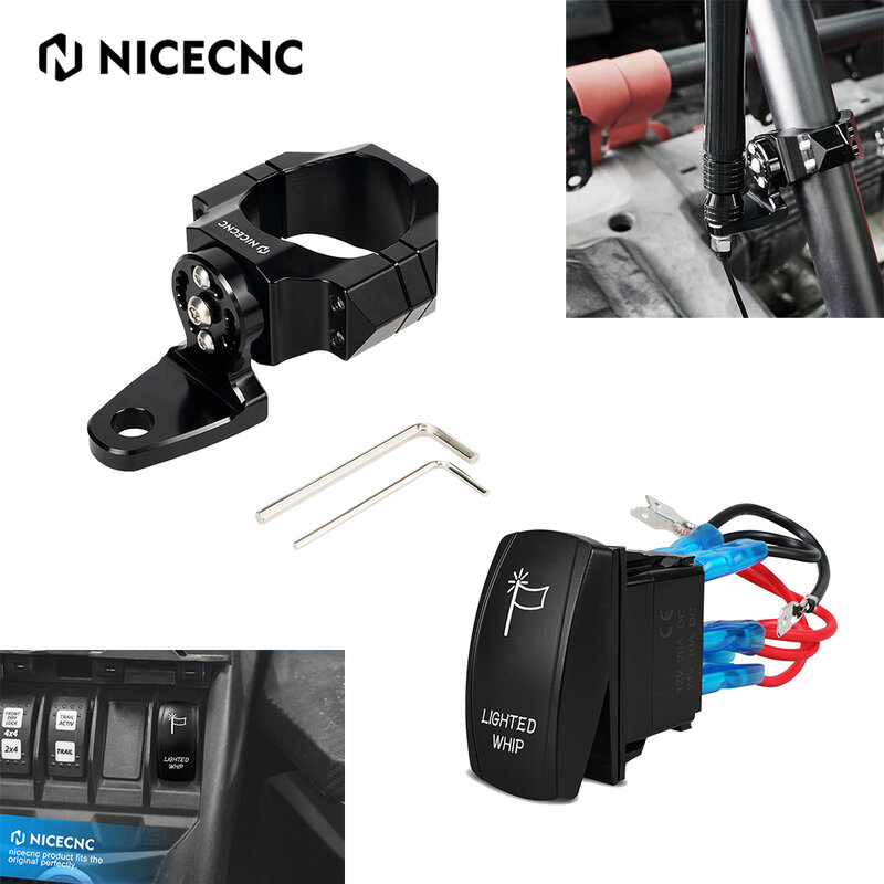 NiceCNC-soporte de montaje de bandera de luz LED para coche, piezas universales de 1,75 "-2" UTV ATV para Polaris RZR 1000 Can-Am Maverick X3 Yamaha lobezine