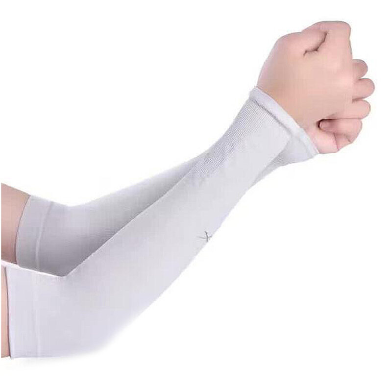 1 Pair Summer Sunscreen Sleeves Ice Silk Men's Plus Size Arm Protection UV Protection Gloves Arm Sleeves Quick Dry Arm Warmer