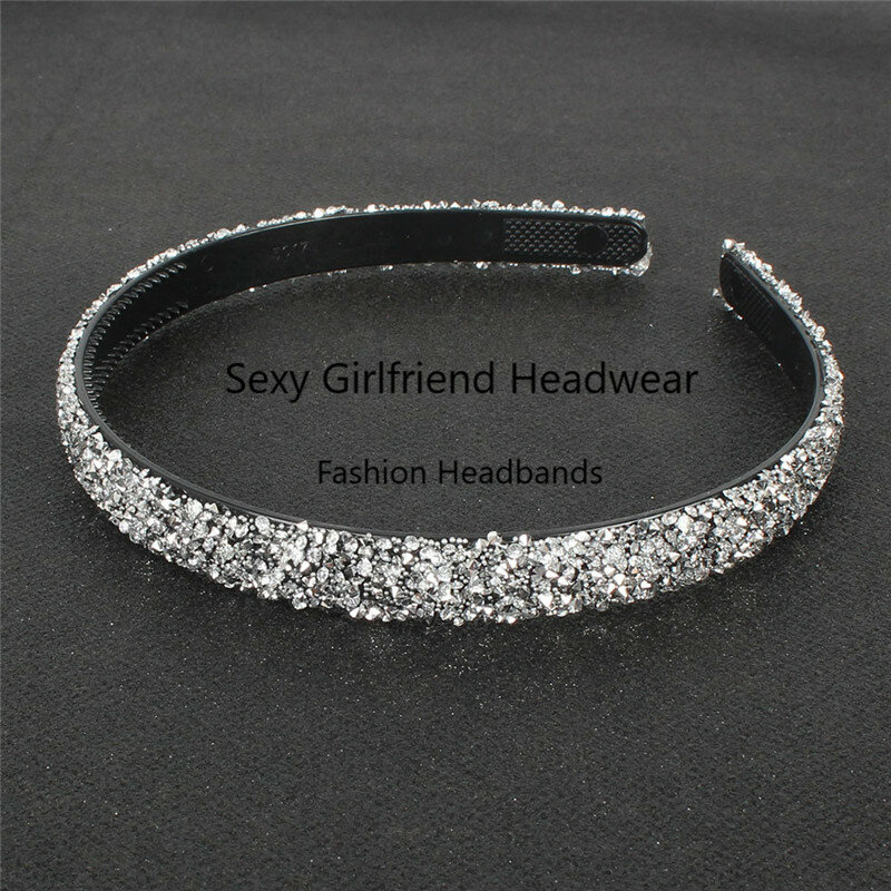 Diademas de perlas de cristal de imitación para mujer, accesorios para el cabello de lujo, diademas acolchadas brillantes, tocado blanco