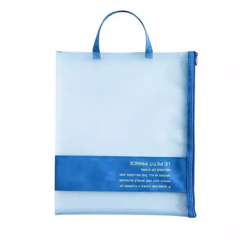 Mesh Zipper Document Organizer Bag, Pasta de bolso de papel de teste, A4 sacolas transparentes para estudante, Material escolar de escritório