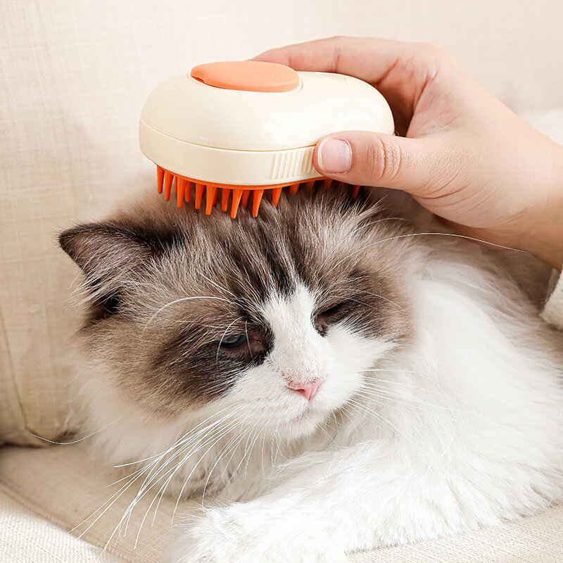 Kattenstoomborstel Stomende Hondenborstel 3 In 1 Elektrische Spray Kattenhaarborstels Voor Massage Huisdierverzorging Kammen