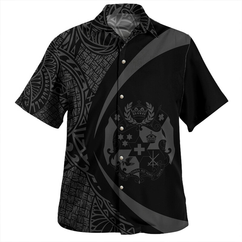 Рубашки с 3D-принтом национального флага страны Тонга, пальто с эмблемой Тонги, короткие рубашки с графическим принтом, мужские рубашки в стиле Харадзюку, одежда