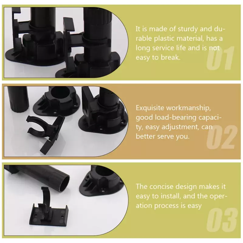 Piedini per mobili da 12 pezzi piedini regolabili per armadietto gambe per armadietto con clip per Kick Board per gamba del tavolo del divano dell'hardware dell'armadio da cucina