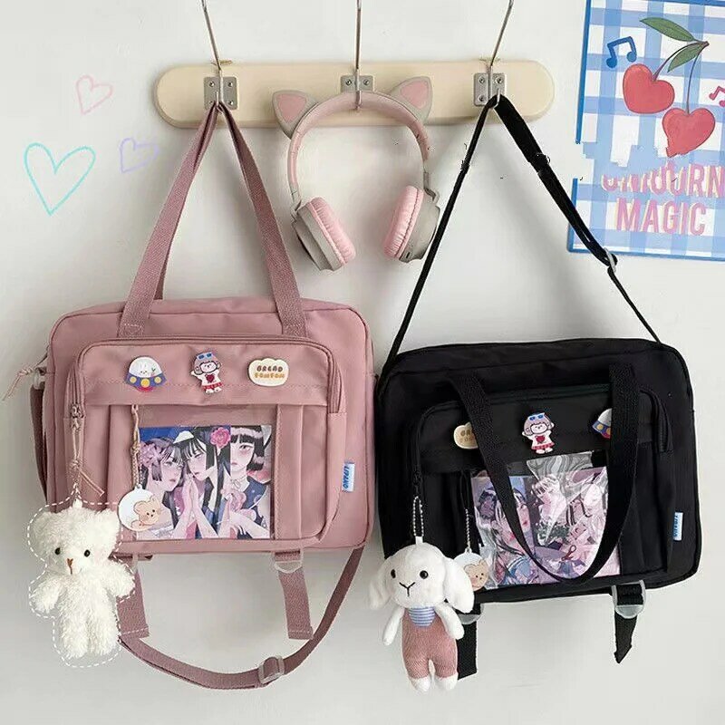 Японские школьные сумки через плечо для девочек, нейлоновая прозрачная сумочка для книг, сумка JK, Наплечная Сумка второго элемента