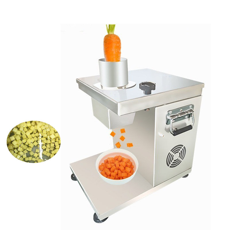 Máquina automática de cortar en cubitos vegetales, cortador comercial de cubitos de zanahoria, patata, cebolla, pepino Granular