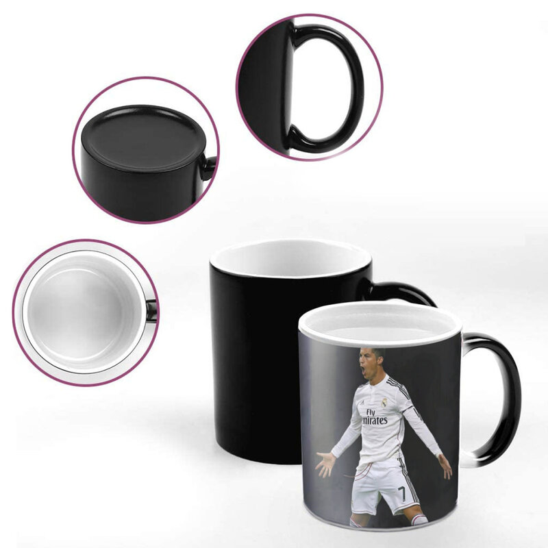 Креативные керамические кофейные кружки со звездами для игры в футбол, чашка для чая с изменением цвета, чашки для молока, интересные подарки