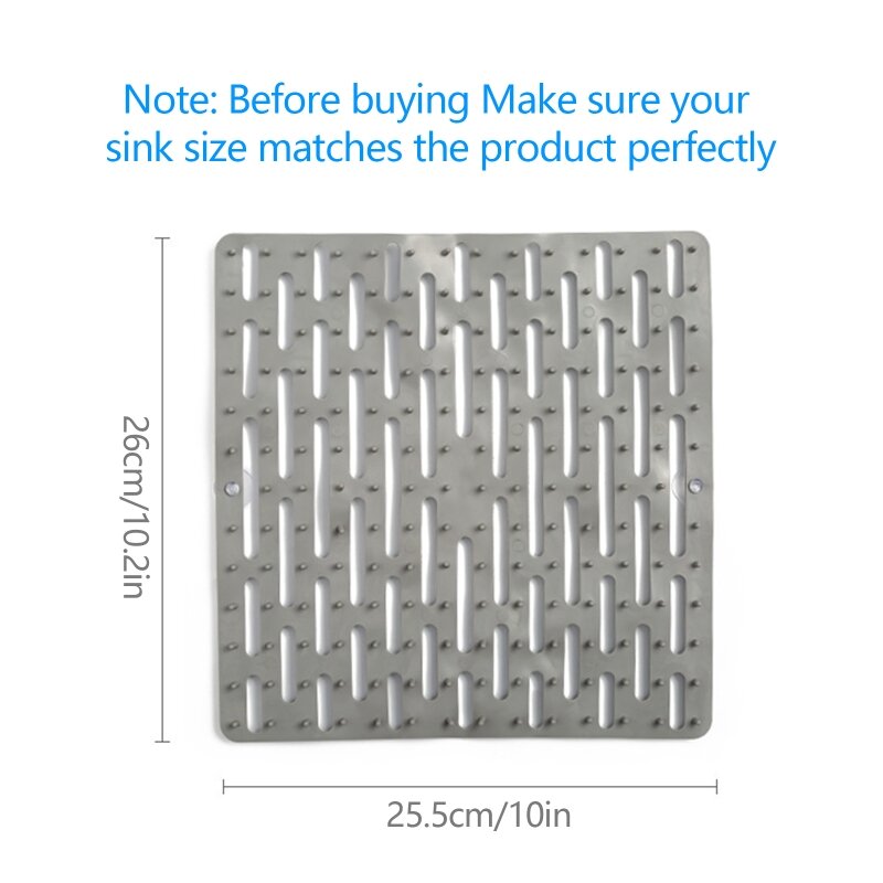 อ่างล้างจาน Saddle Sink Protector Mat Multipurpose Drain Pad Sink Divider Mat L9BE