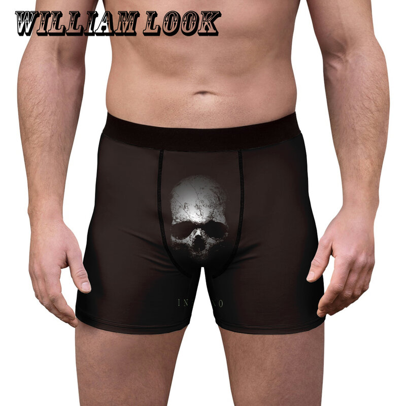Pantaloncini Boxer da uomo stampati con teschio mutandine regalo divertente biancheria intima traspirante e confortevole mutande da donna attillate