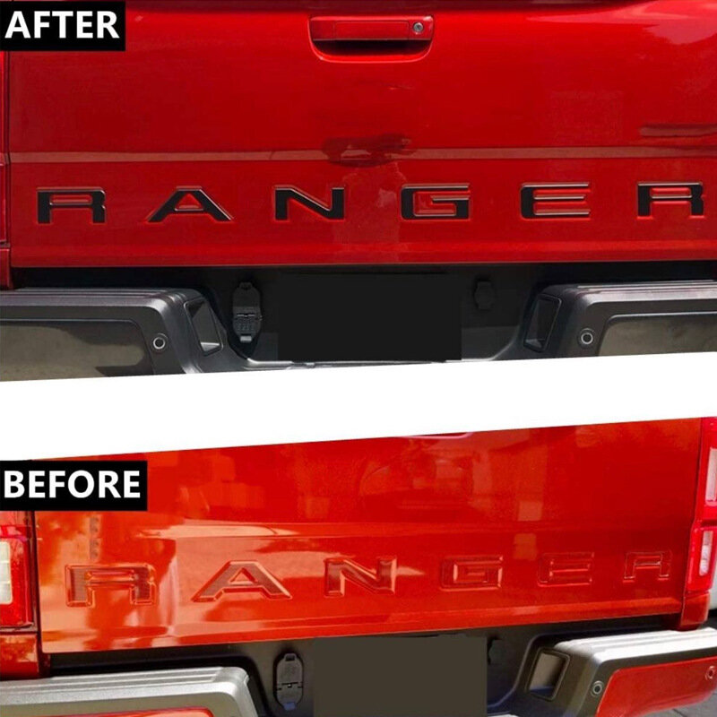 Insignia de logotipo de letras cromadas para maletero trasero de coche, calcomanías de estilo 3D ABS para Ford RANGER Wildtrack, accesorios de camioneta