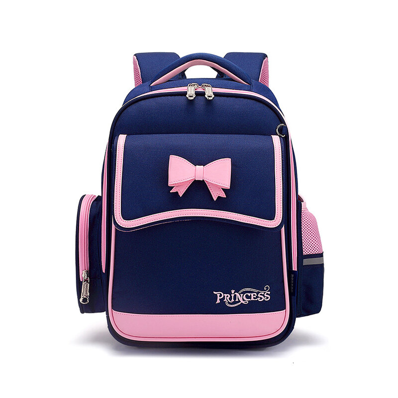 초등 여학생용 방수 옥스포드 천 백팩, 핑크 색, Enfant 학교 가방, 여아용 귀여운 활, 어린이 가방