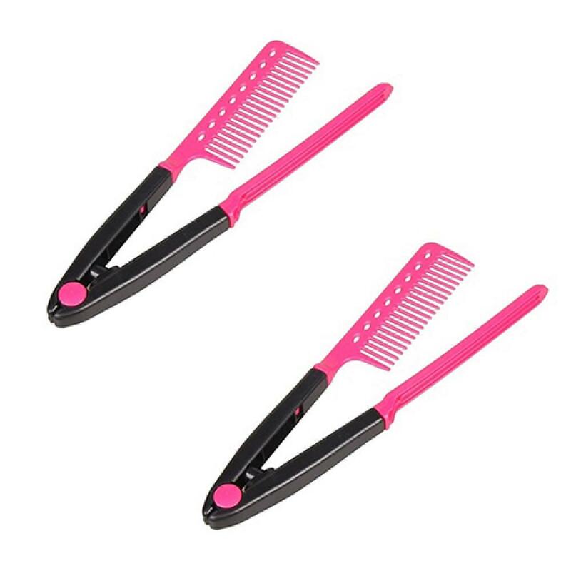 Flat Comb Straightening Comb Salon Hair Brush Combs Hairdressing Styling Hair Straightener V-shaped Straight Comb Straightener