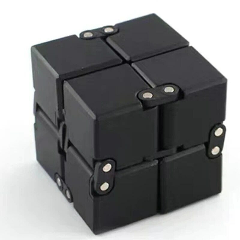 Mainan Fidget kubus Anti stres kubus sulap tak terbatas logam mudah dimainkan Spinner tangan kantor mainan pereda stres kubik