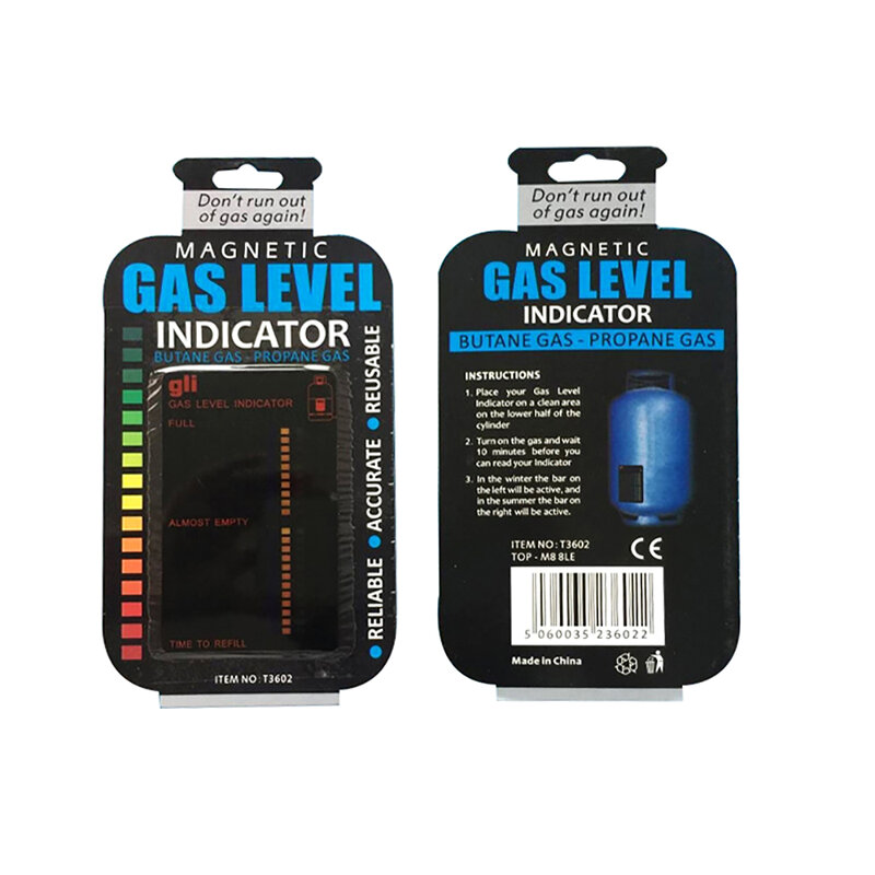 البروبان البيوتان LPG الوقود الغاز مؤشر على مستوى الخزان المغناطيسي قياس قافلة زجاجة درجة الحرارة قياس عصا اختبار الغاز ملصقا
