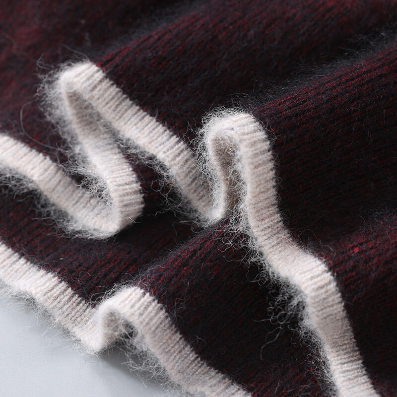 Suéter de cachemira de visón puro para hombre, Jersey de punto con cuello en V de talla grande, jersey de manga larga de gama alta, novedad de invierno, 100%