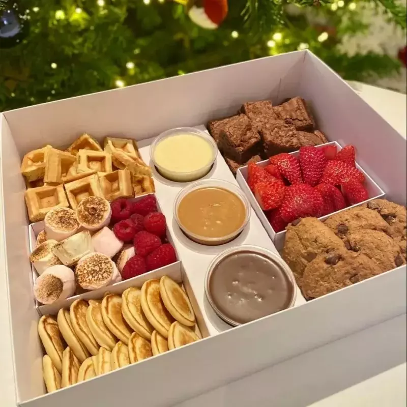 Индивидуальная продукция для послеобеденного чая, коробка для пикника, Подарочная коробка для весенних прогулок, картонная коробка для сэндвичей, десертов, тортов, крафт-бумаги
