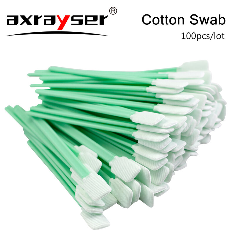 100pcs Industry Cotton Swab Nonwoven Anti-static Dust Off for Fiber Laser Focus Lens and Protective Windows Cleaning Tools
