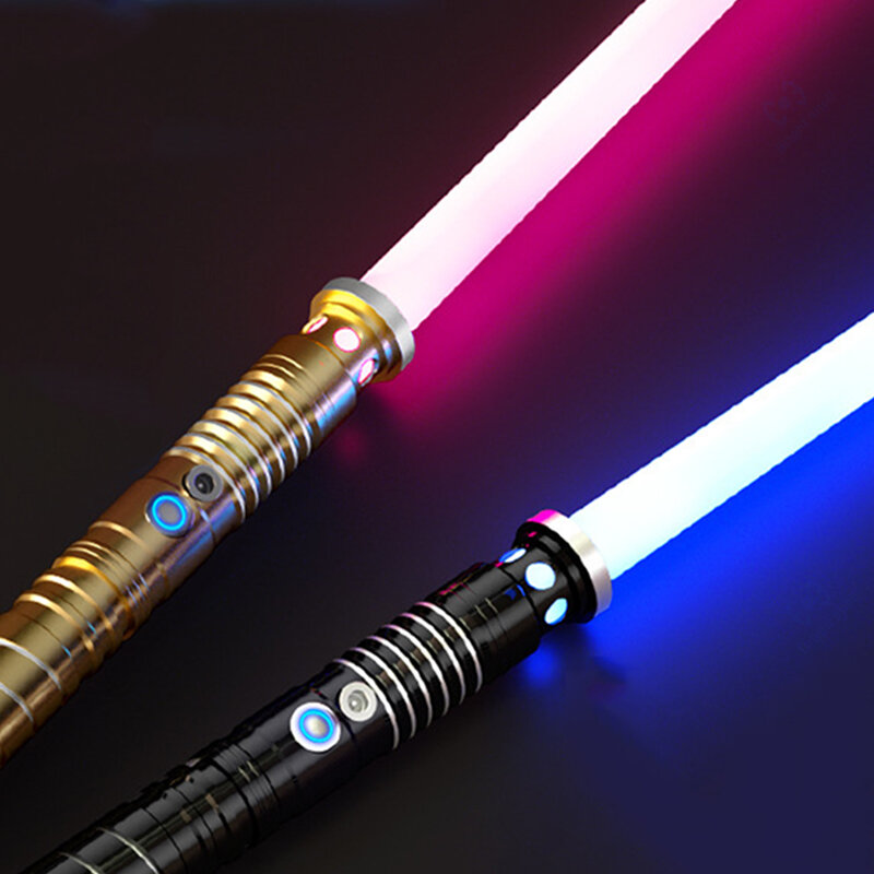 Spada Laser in metallo spada Laser giocattoli RGB spada leggera 7 cambia colore bambini Soundfonts Force FX FOC Blaster giocattoli spada Laser Jedi regalo