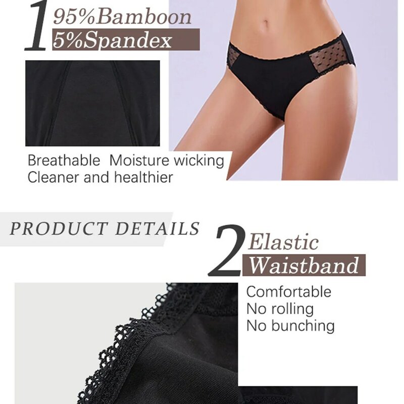 4 Layer Menstrual Panties For Women Leak Proof Physiological Pant Abundant Flow Menstrual Panties Washable Woman Panties
