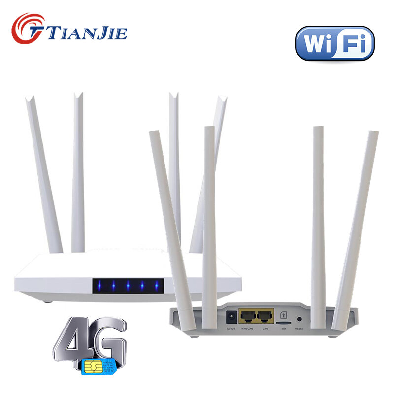 To TIANJIE Unlocked 300Mbps 4 Quad External Antennas Home Wifi Router 3G GSM LTE Hotspot 4G Modem With Sim Card Slot
