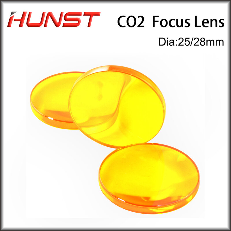 Hunst CO2 Laser Lens USA ZnSe Mirro Dia 25 28mm Focus 50.8 63.5 76.2 101.6 127mm do cięcia laserowego Części zamienne do grawerowania