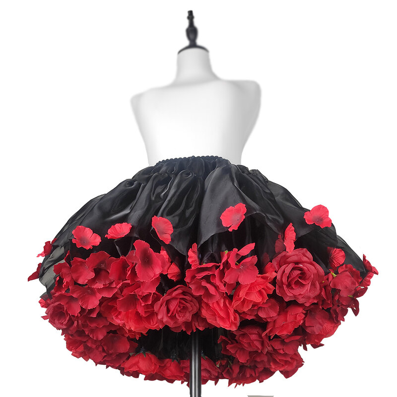 Handmade Colorful Flowers Petticoat Lolita Skirt Support Harvest Kawaii Short Dress Halloween Accessories Cute Girl Korea Japan